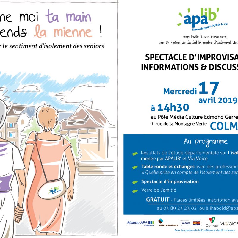 spectacle d'impro, informations et discussions. Le 17 avril à 14h30, à la médiathèque de Colmar